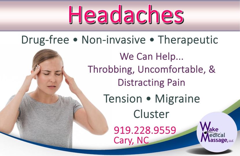 Headache massage therapist in Cary NC 